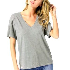 Joes Jean Zelly Oversized V Neck Tee Shirt Women Color Heather Gray Size S